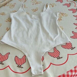 Shinestar Women’s White Snap Bodysuit Small NWOT